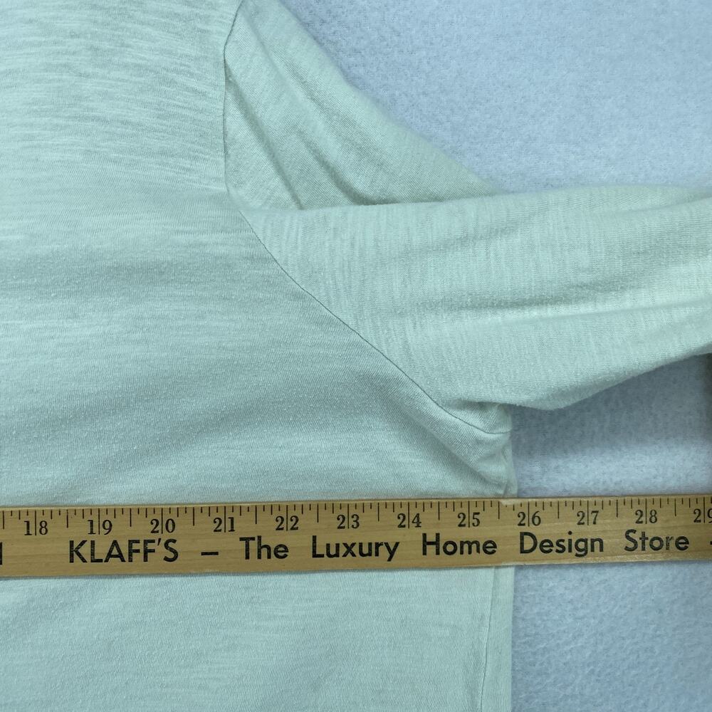 EILEEN FISHER Top 2X Slub Organic Cotton Jersey V-Neck Long Sleeve Light Green - Picture 8 of 11